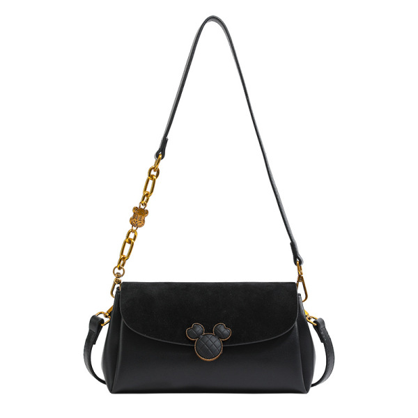 Western style niche contrast color Double belt bag